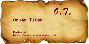Orbán Titán névjegykártya